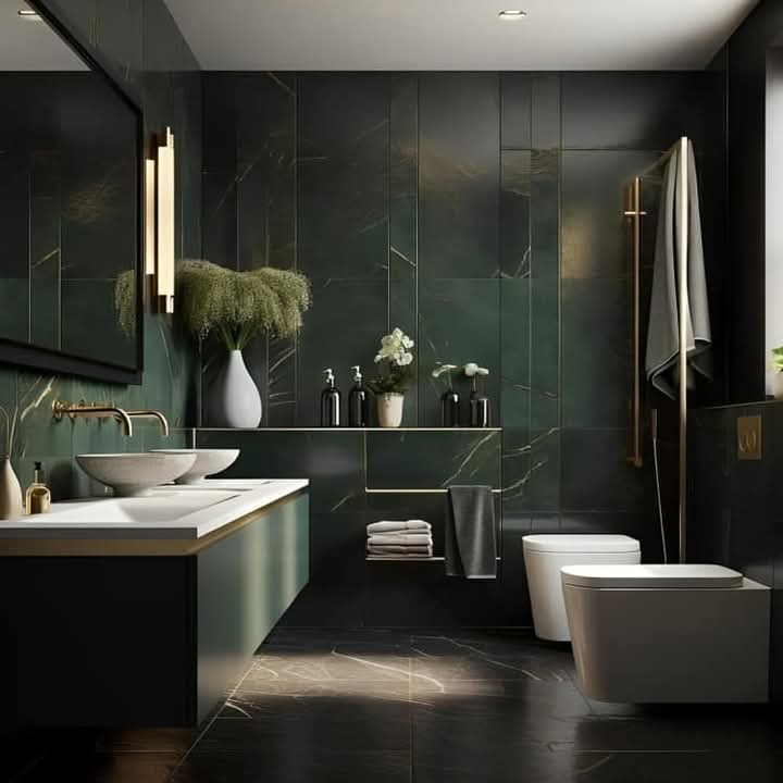 mattle black rainfall shower system with wall jets and frameless glass in arvada bathroom